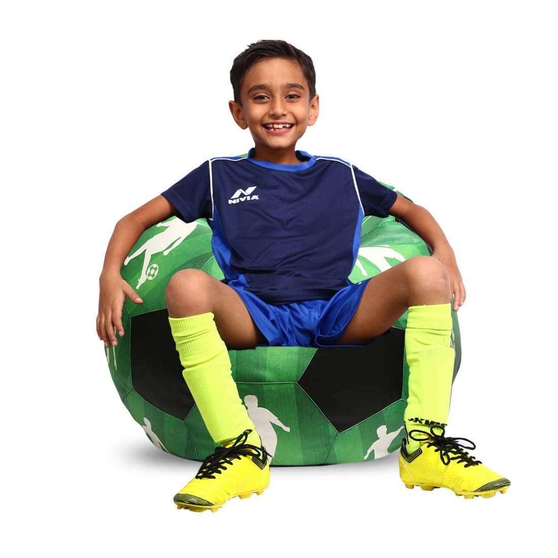 Orka Digital Printed Kids Foorball With Mathching Footstool Filled Bean Bag With Beans (FB51 Multicolor) view 2